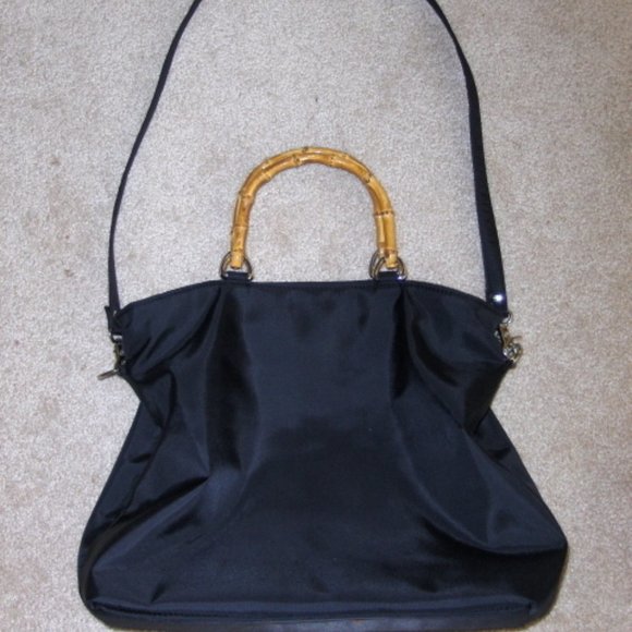 Evan Picone Satchel Black Shoulder Purse Handbag - Picture 1 of 3